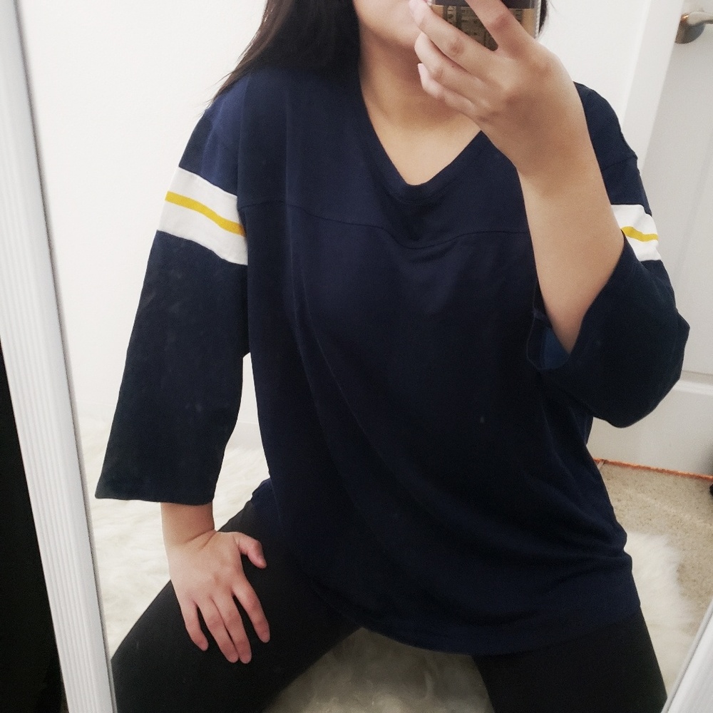 Levi's Blue Jersey Yellow White Stripe Jersey Shirt
